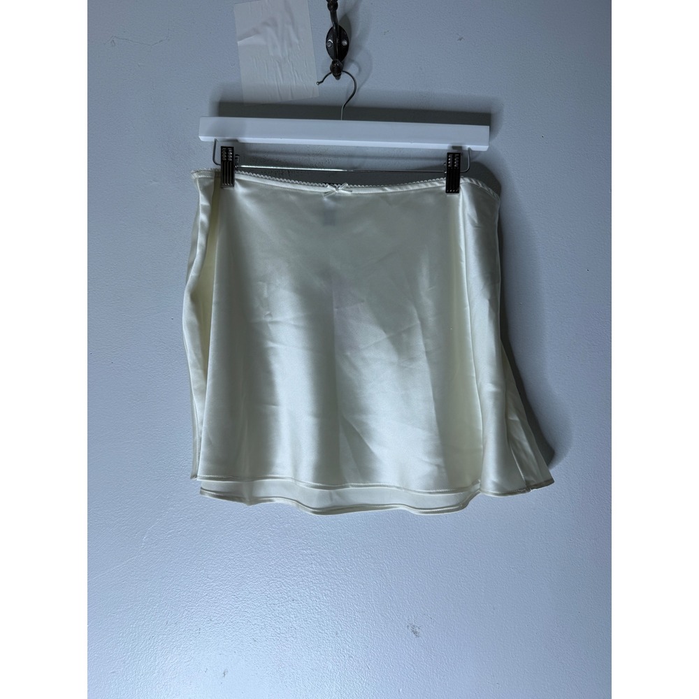 NWT wild fable cream satin mini slip skirt size large